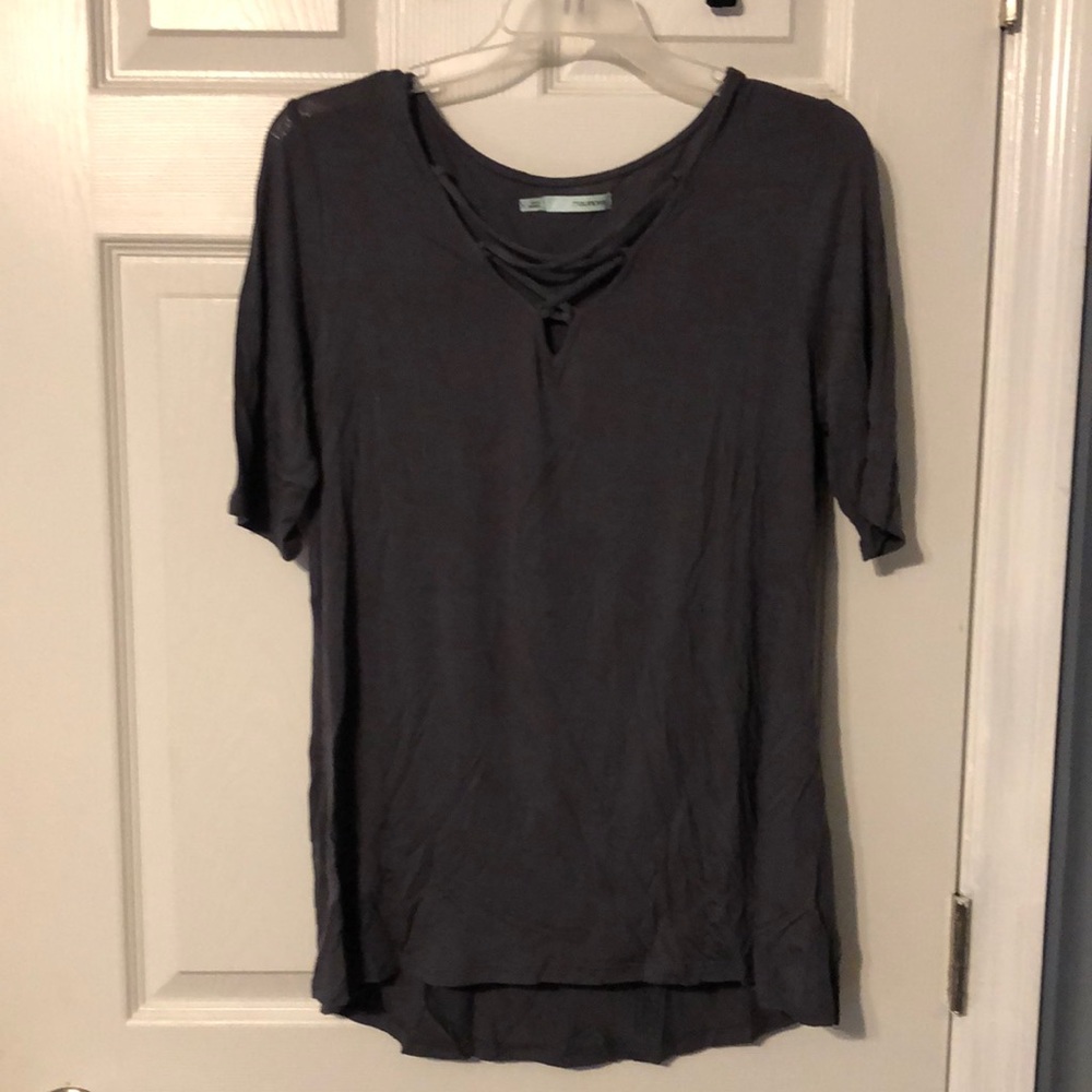 Charcoal quarter sleeve top